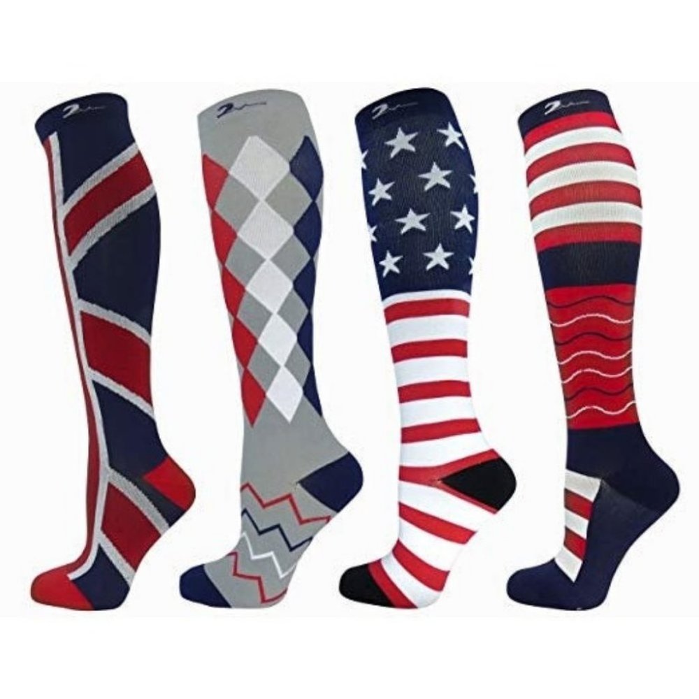 4 Pair S/M All American Flag & Novelty Moderate/Me